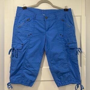 Womens Arizona Jeans Cobalt Blue Cargo Capri Pants 13